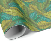 バナナ葉：植物性ヴィンテージ手書き ラッピングペーパー (ロールコーナー)