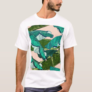 バナナ葉:熱帯シームレスパターン。 Tシャツ