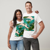 バナナ葉:熱帯シームレスパターン。 Tシャツ (ユニセックス)