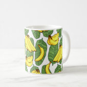 バナナ葉：熱帯果実パターン コーヒーマグカップ (正面右)