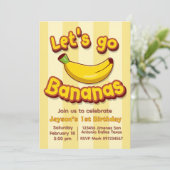 バナナ誕生日お祝い招待状 Let's Go Banana 招待状 (スタンド正面)