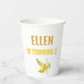 バナナ誕生日パーティー編集可能バナナかわいい 紙コップ (裏面)