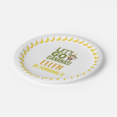 バナナ誕生日パーティー編集可能バナナの円 ペーパープレート (アングル)