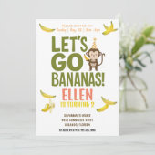 バナナ誕生日パーティー編集可能バナナ招待状 招待状 (スタンド正面)