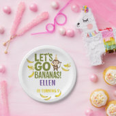 バナナ誕生日パーティー編集可能バナナ ペーパープレート (パーティー)
