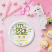 バナナ誕生日パーティー編集可能バナナ ペーパープレート (パーティー)