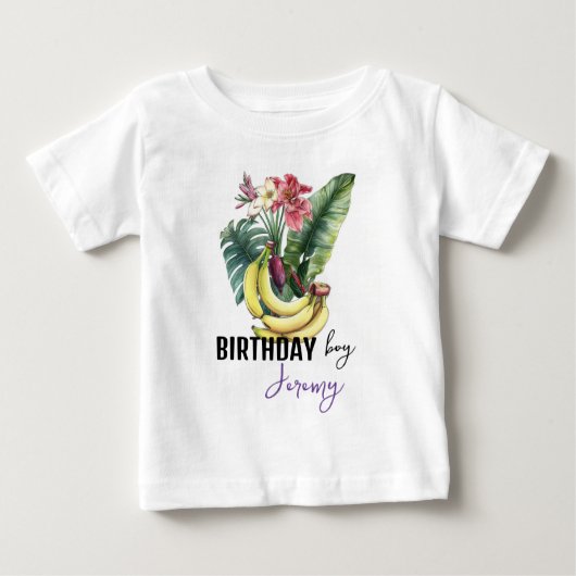 バナナ誕生日EDITABLE熟したバナナ ベビーTシャツ (正面)