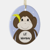 バナナ間抜けを耳にしたサル セラミックオーナメント (右)