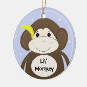 バナナ間抜けを耳にしたサル セラミックオーナメント (左)