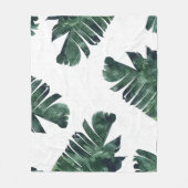 バナナ離れ水彩熱帯植物学 フリースブランケット (正面)