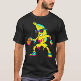 バナナ面白バスケットボールドリップキッズ若者少年少女 Tシャツ