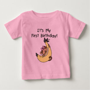 バナナ – ガールモンキー1st誕生日 ベビーTシャツ