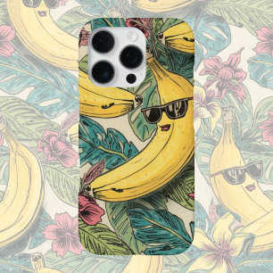 バナナ・グルーヴ ファンキーなダンスバナナのレトロ・キャラクター iPhone 16 PROケース