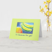 バナナ&グレープフルーツ気のあるそぶりをした人間関係 カード (黄色い花)