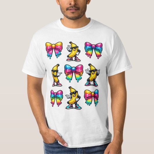バナナ コケット ボウ ドリップ キッズ メンズ レディース ユース ボーイズ Tシャツ (正面)