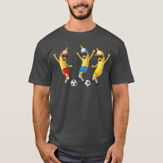 バナナ サッカー チーム 面白い カートゥーン フットボール アート Tシャツ