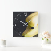 バナナ スクエア壁時計 (ホーム)