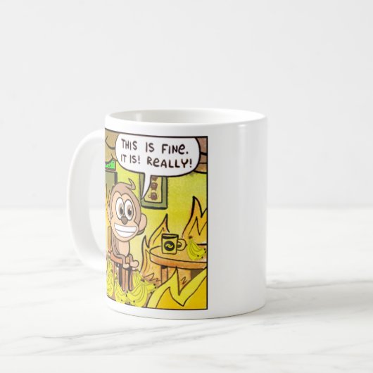 バナノモンキー全て燃えてる素晴らしぞ! コーヒーマグカップ (正面左)