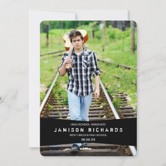 バナモダンーグラードパーティの招待状/ブラック 招待状 (正面)