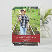 バナモダンー卒業のお知らせ/赤 招待状 (スタンド正面)