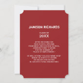 バナモダンー卒業のお知らせ/赤 招待状 (裏面)