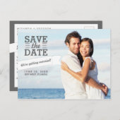 バナモダンー日付の写真の結婚ポストカードを保存 案内ポストカード (正面/裏面)