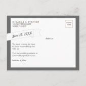 バナモダンー日付の写真の結婚ポストカードを保存 案内ポストカード (裏面)