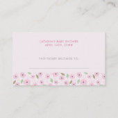 バナーおむつラッフルエンクロージャカードにかわいい鳥 エンクロージャーカード (裏面)