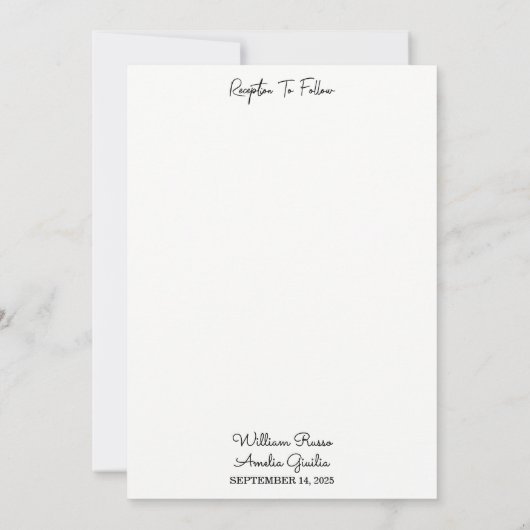 バナーがサテンシックなリボンカッティング結婚の 招待状 (裏面)