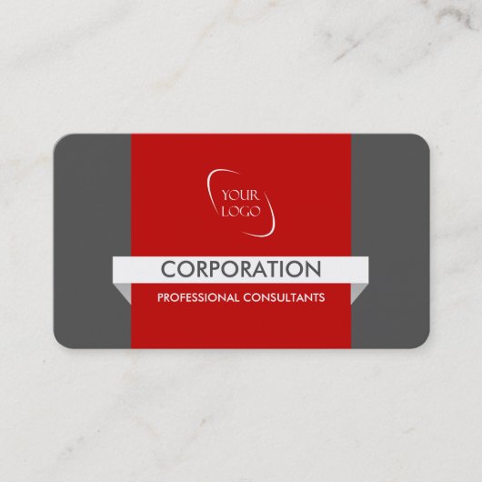 バナーとロゴのプロフェッショナル赤の名刺 名刺 (正面)