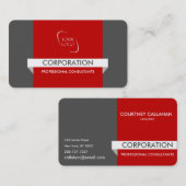 バナーとロゴのプロフェッショナル赤の名刺 名刺 (正面/裏面)