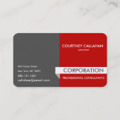 バナーとロゴのプロフェッショナル赤の名刺 名刺 (裏面)