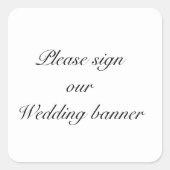 バナーの結婚四角いステッカーにサインして スクエアシール (正面)