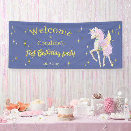 バナーはユニコーンで最初の誕生日へようこそ。 横断幕