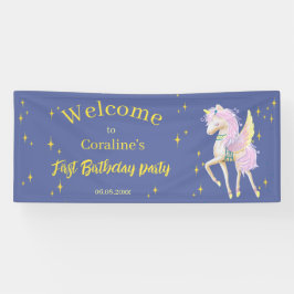 バナーはユニコーンで最初の誕生日へようこそ。 横断幕