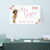 バナーエスニックプリンセスベビーシャワーピンクフローラ 横断幕 (トレードショー)