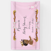バナーエスニックプリンセスベビーシャワーピンク金ゴールド 横断幕 (縦)