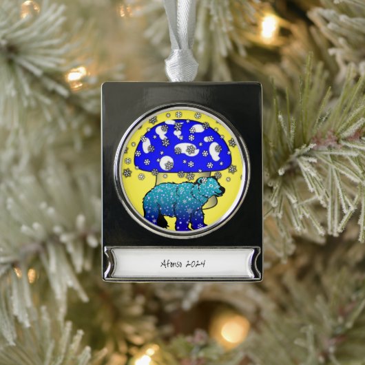 バナーオーナメントスノーポーラベア シルバープレートバナーオーナメント (ツリー)