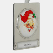 バナーオーナメントヴィンテージサンタクロース シルバープレートバナーオーナメント (右)