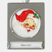 バナーオーナメントヴィンテージサンタクロース シルバープレートバナーオーナメント (正面)