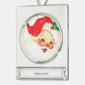 バナーオーナメントヴィンテージサンタクロース シルバープレートバナーオーナメント (左)