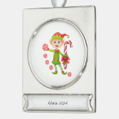 バナーオーナメント小妖精や小人 シルバープレートバナーオーナメント (左)