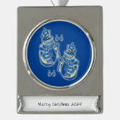 バナーオーナメント雪だるま シルバープレートバナーオーナメント (正面)