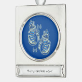 バナーオーナメント雪だるま シルバープレートバナーオーナメント (左)