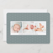 バナーオーバーレイ |写真の横誕生の発表 案内状 (裏面)