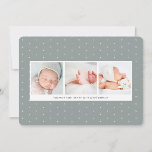 バナーオーバーレイ |横型フォト誕生 案内状 (裏面)