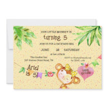 バナーガールモンキーターニング5バースデーパーティー