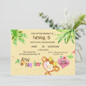 バナーガールモンキーターニング5バースデーパーティー 招待状 (スタンド正面)