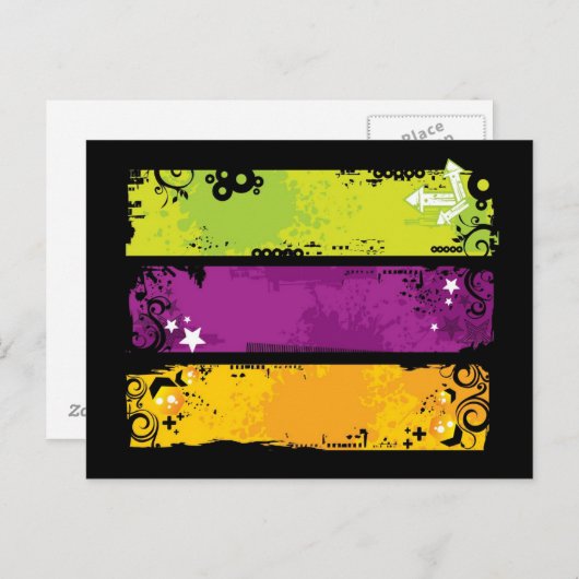 バナーグランジイラストレーション ポストカード (正面/裏面)