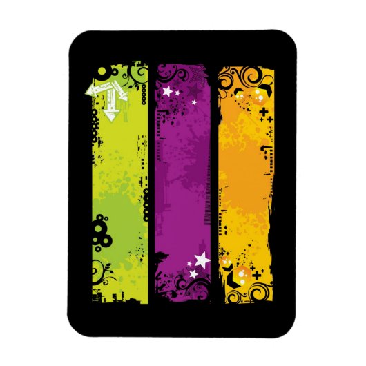 バナーグランジイラストレーション マグネット (縦)